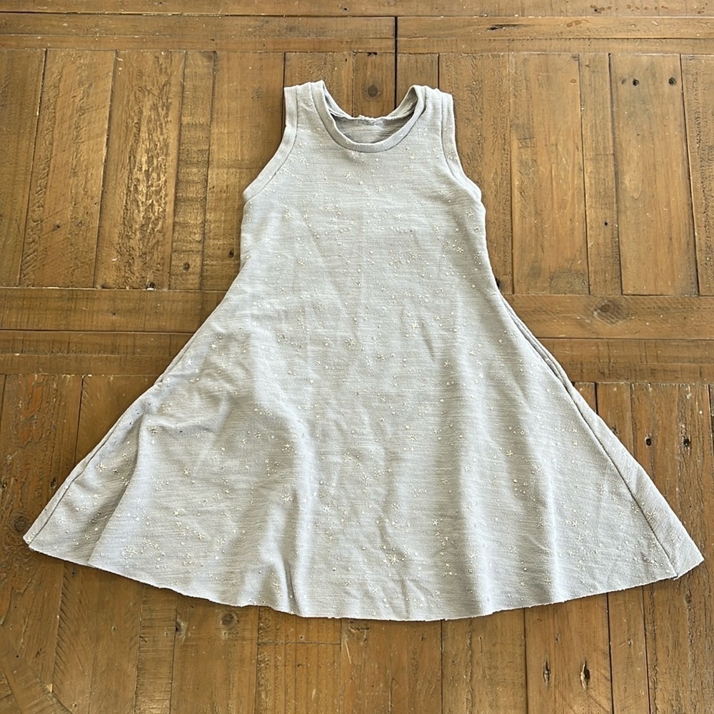 Boutique gray metallic star twirl dress